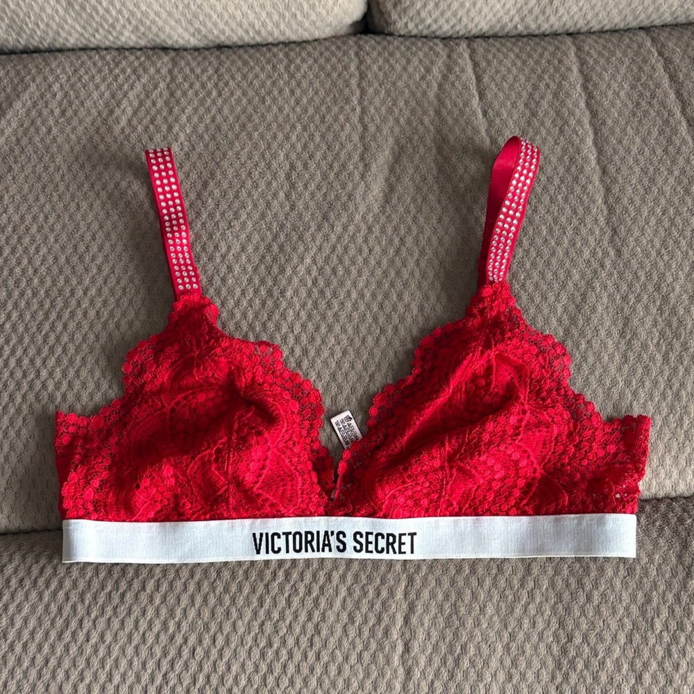 Victoria's Secret Vibrant Red Lace Bralette